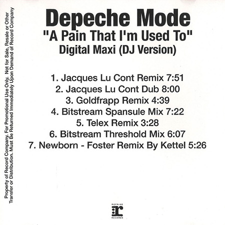 Depeche Mode – A Pain That I'm Used To