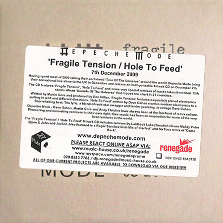 Depeche Mode – Fragile Tension / Hole To Feed