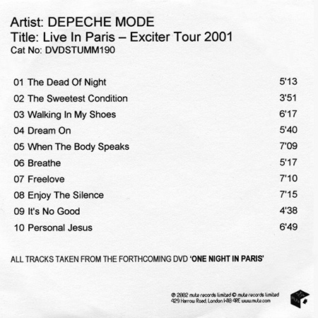 Depeche Mode – One Night In Paris