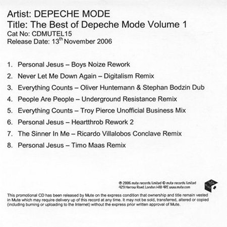 Depeche Mode – The Best Of Volume 1